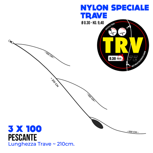 Configurazione Trave: 3 x 100 Pescante