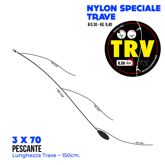 Configurazione Trave: 3 x 70 Pescante