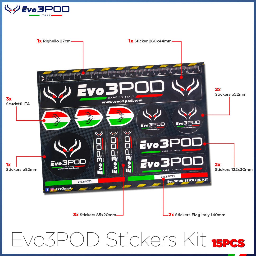 Kit Stickers Evo3POD 15 pz.