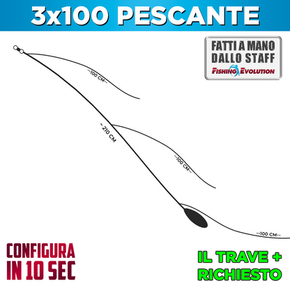 Configurazione Trave: 3x100 Pescante