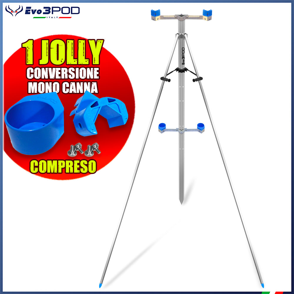 Tripode Doppia Canna Compreso Kit Blocca Gambe e Jolly Conversione Monocanna