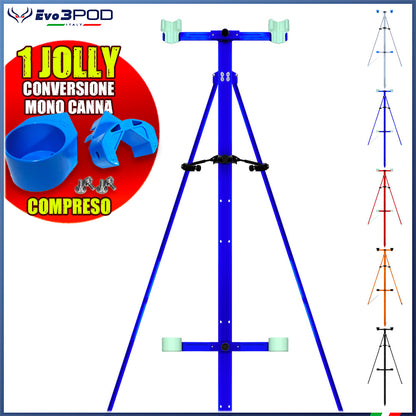 Tripode Doppia Canna Compreso Kit Blocca Gambe e Jolly Conversione Monocanna