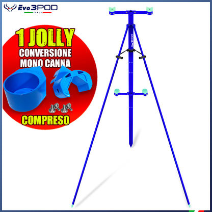 Tripode Doppia Canna Compreso Kit Blocca Gambe e Jolly Conversione Monocanna