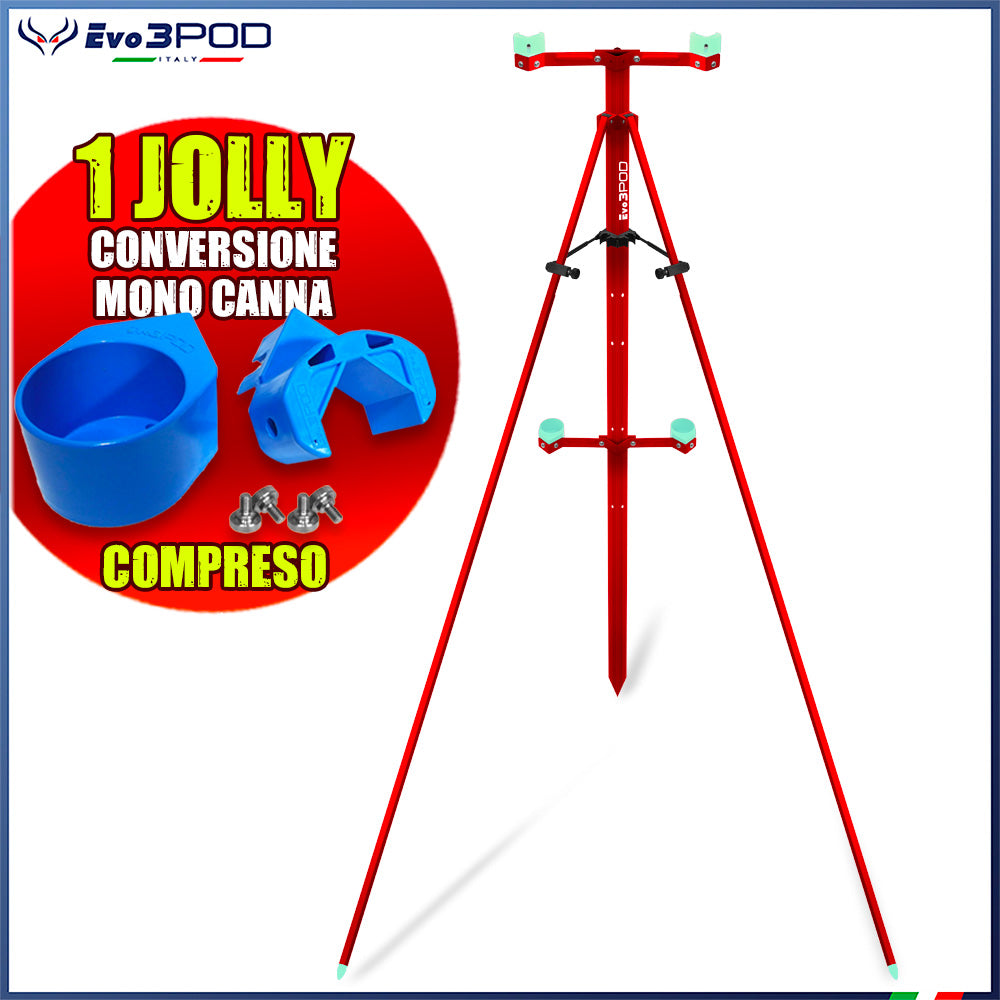 Tripode Doppia Canna Compreso Kit Blocca Gambe e Jolly Conversione Monocanna