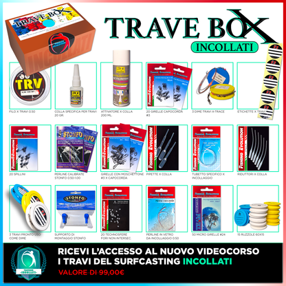 TraveBox Incollati | Cofanetto per imparare a costruire Travi Incolati da SurfCasting + Videocorso Omaggio