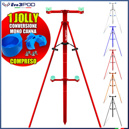 Tripode Doppia Canna Compreso Kit Blocca Gambe e Jolly Conversione Monocanna