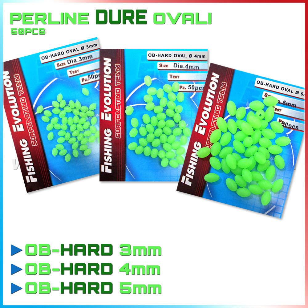 Perline Fluo Ovali Dure 50 pz. (OB-HARD)