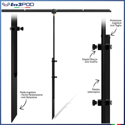 Combo Picchetto JP150 e Barra Stendi Travi 130cm