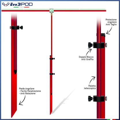 Combo Picchetto JP150 e Barra Stendi Travi 130cm