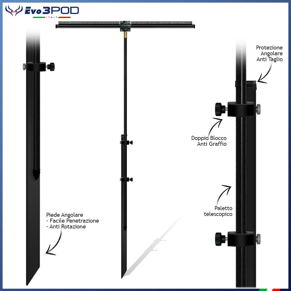 Combo Picchetto JP150 e Barra Stendi Travi 70cm