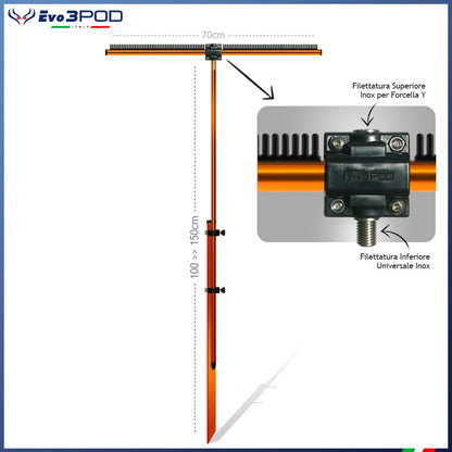 Combo Picchetto JP150 e Barra Stendi Travi 70cm