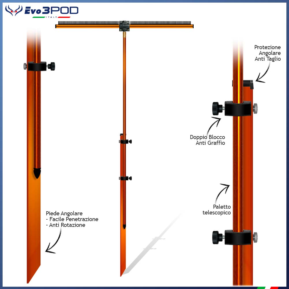 Combo Picchetto JP150 e Barra Stendi Travi 70cm