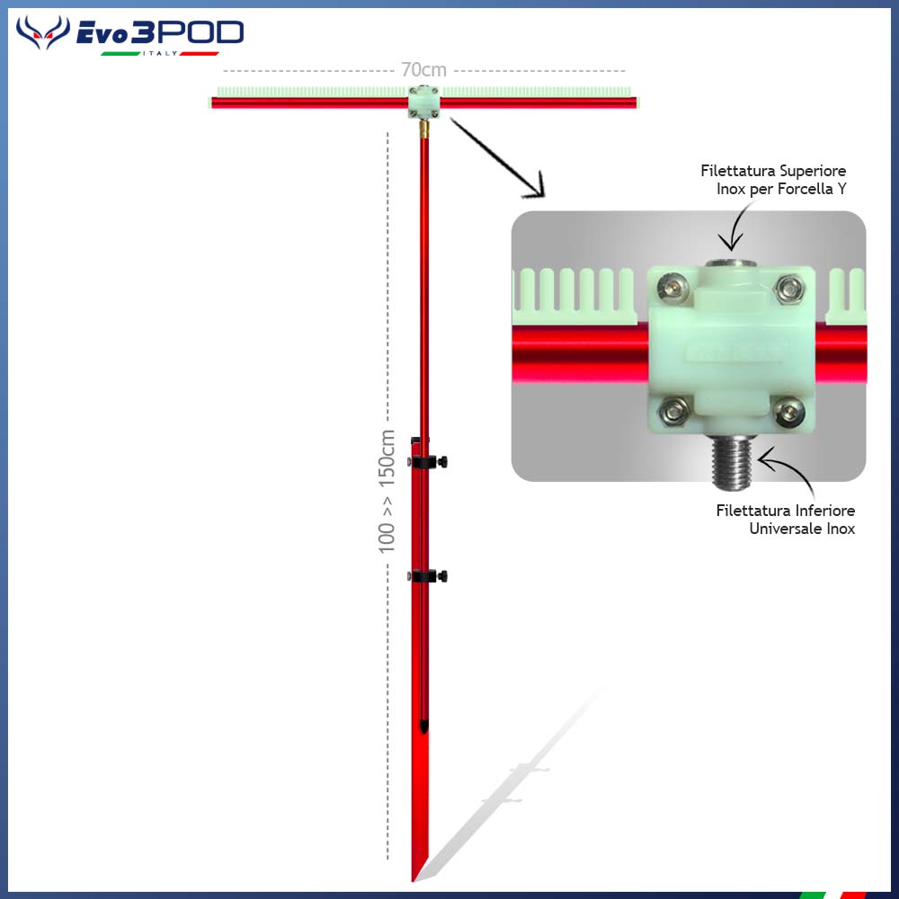 Combo Picchetto JP150 e Barra Stendi Travi 70cm