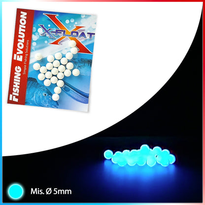 X-Float Micro Ball Fosforescente Scorrevole 5 mm. 25pz