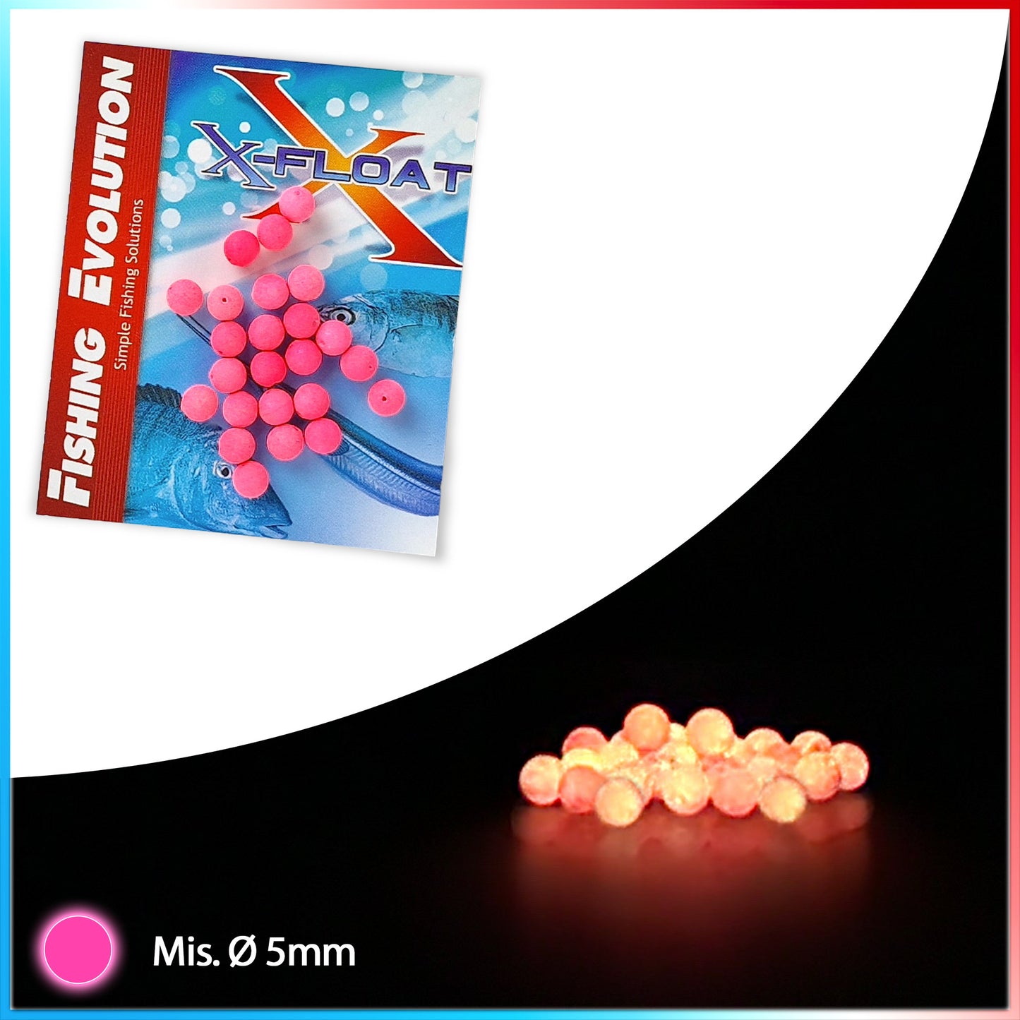 X-Float Micro Ball Fosforescente Scorrevole 5 mm. 25pz