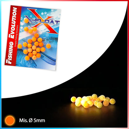 X-Float Micro Ball Fosforescente Scorrevole 5 mm. 25pz