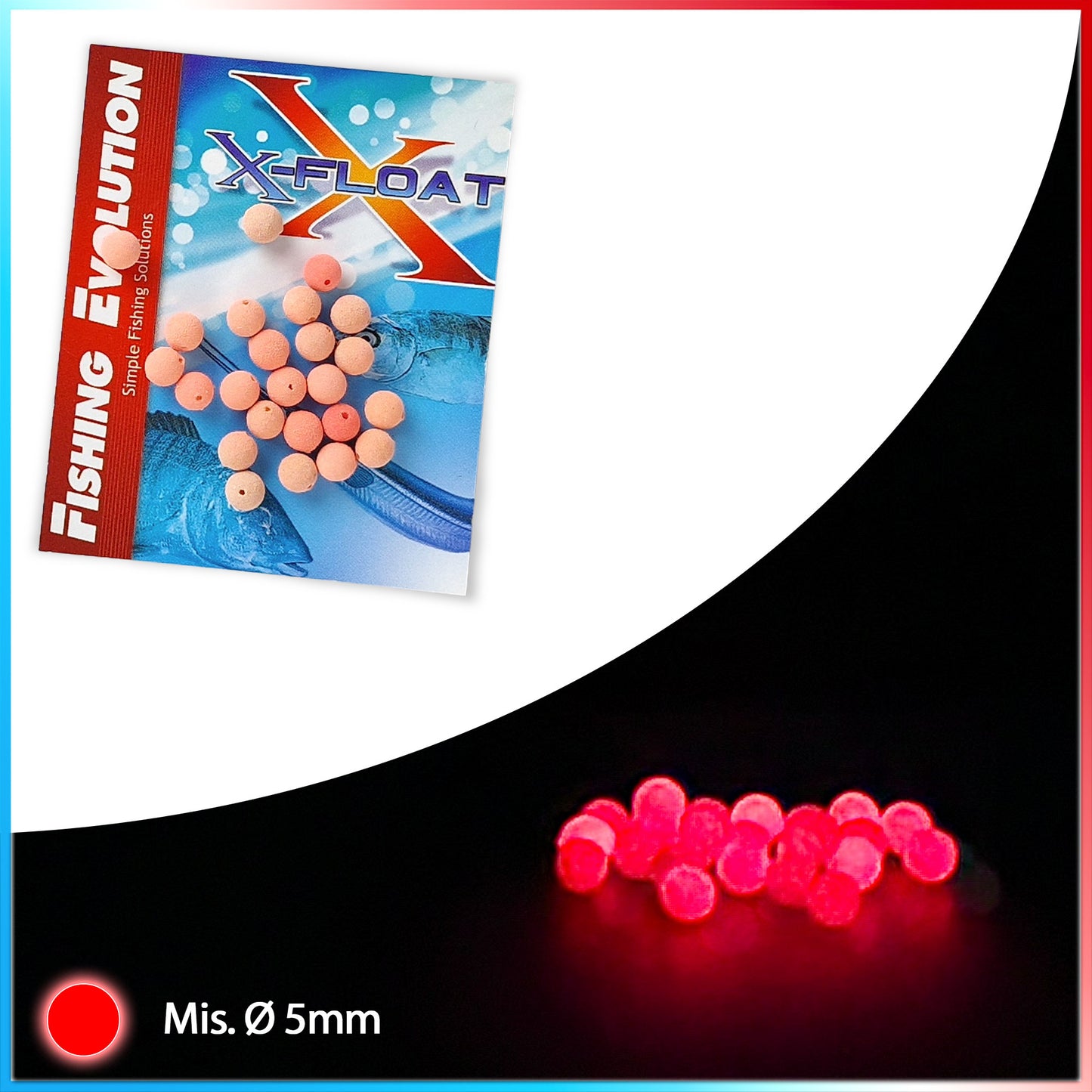 X-Float Micro Ball Fosforescente Scorrevole 5 mm. 25pz