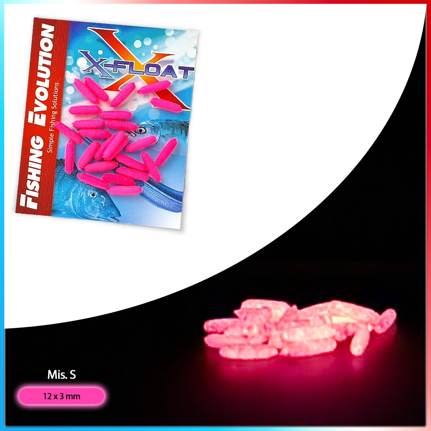 X-Float Sticky Glow Mis.S (3.5x12 mm) 25pz.