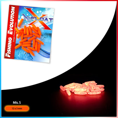 X-Float Sticky Glow Mis.S (3.5x12 mm) 25pz.