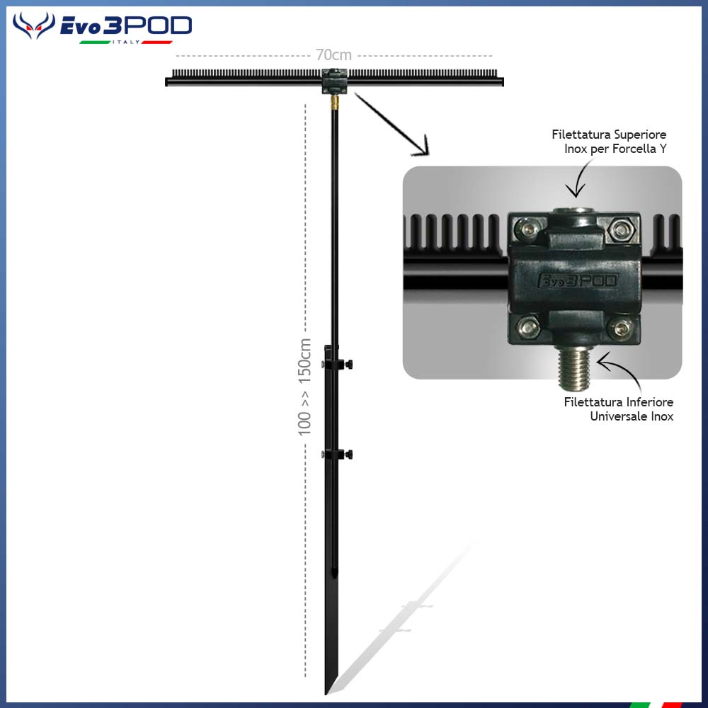 Combo Picchetto JP150 e Barra Stendi Travi 70cm