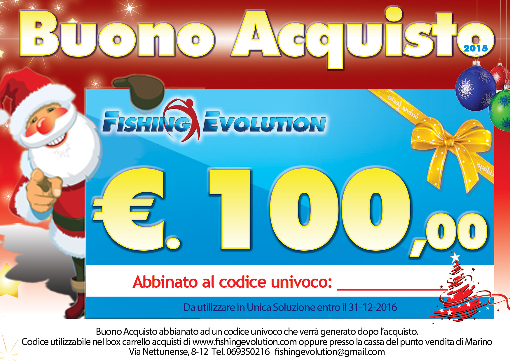 Fishing Evolution Buono Acquisto 100 euro in Buoni Acquisto FE